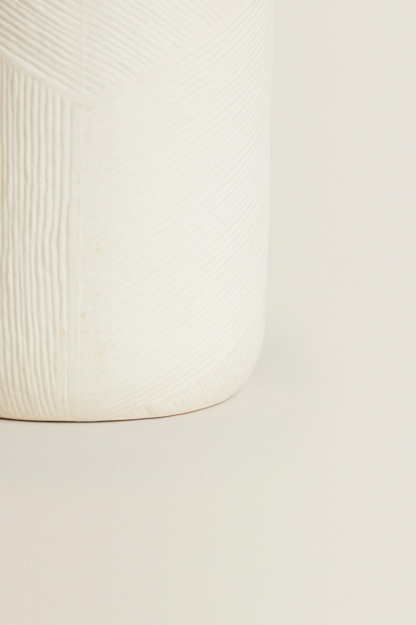 Vase, stoneware, textured pattern finish, cylindrical