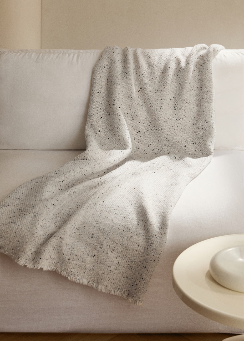 Throw blanket, melange knit blanket, 51x70.8"