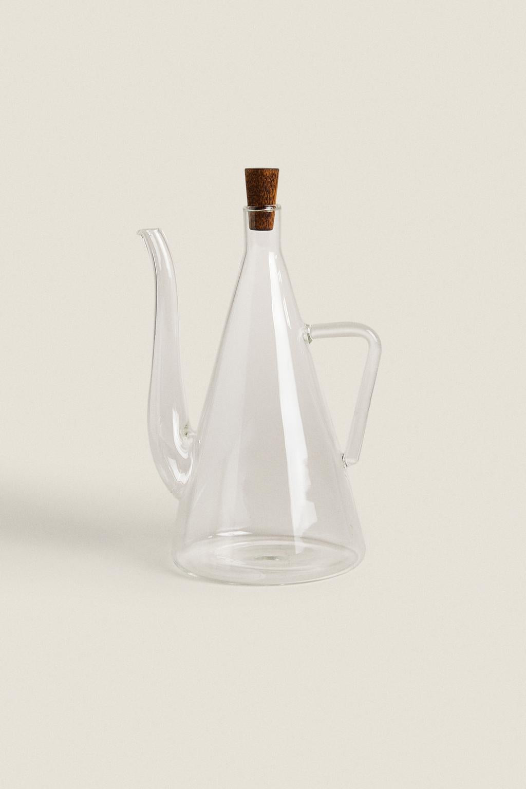 Cruet, borosilicate glass, side handle