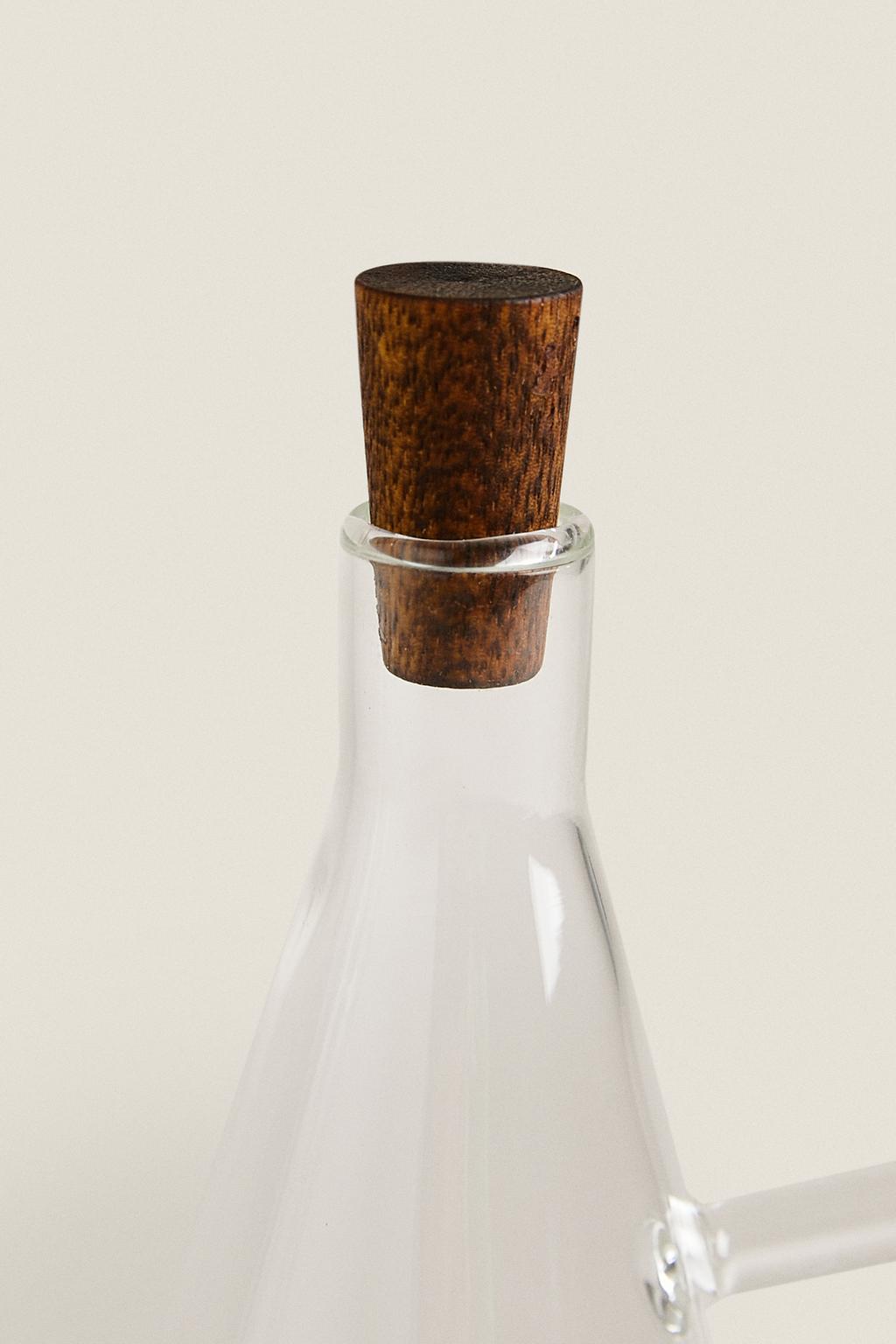 Cruet, borosilicate glass, side handle