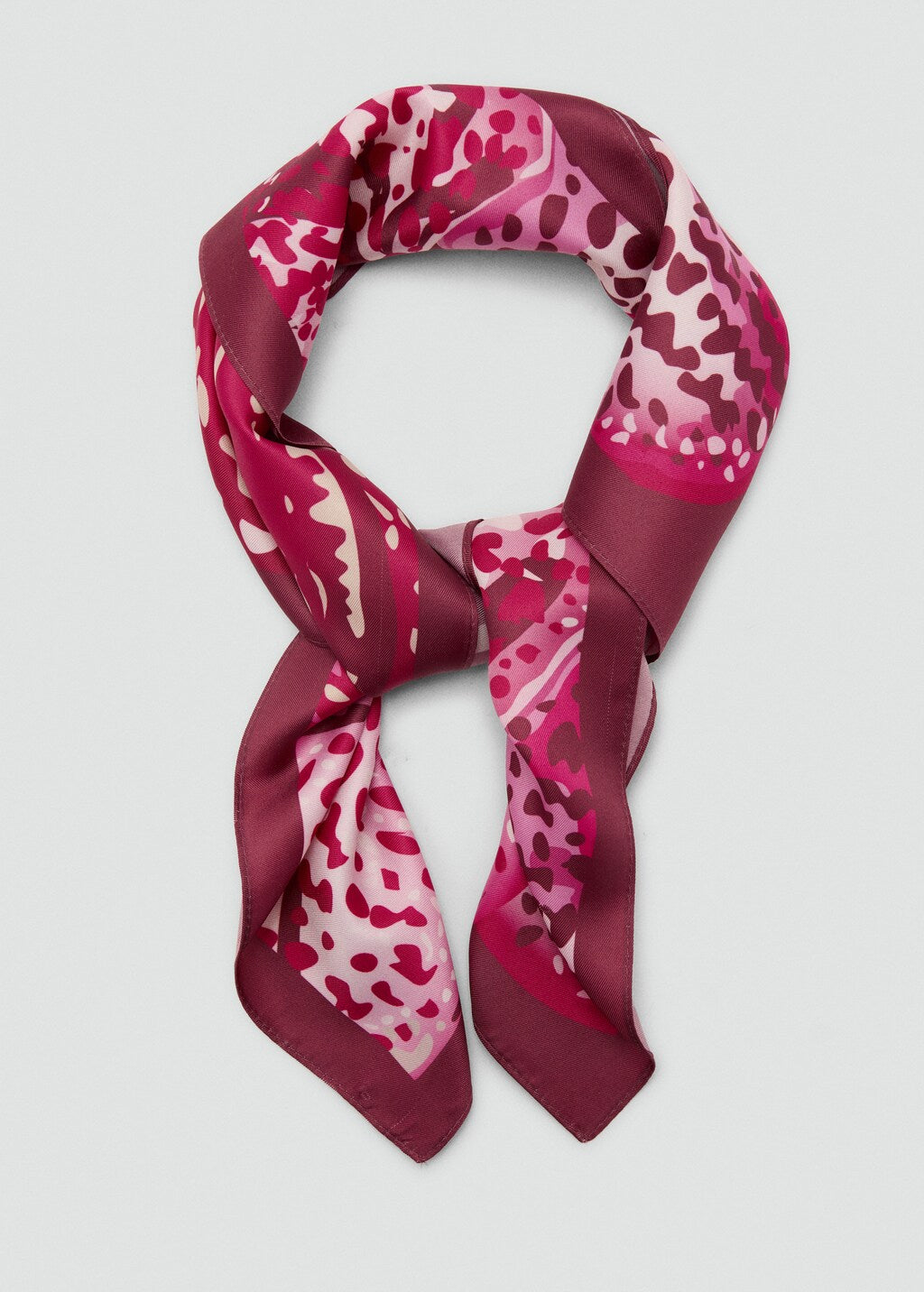 Scarf, satin effect, floral print, 27.56 in