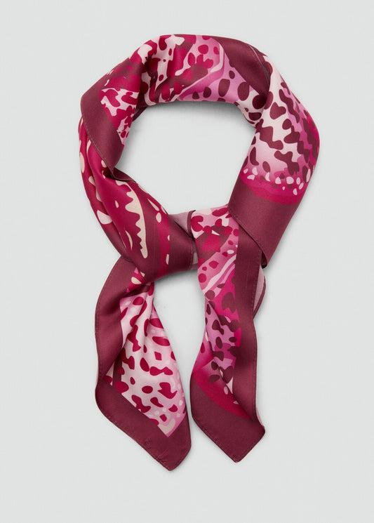Scarf, satin effect, floral print, 27.56 in