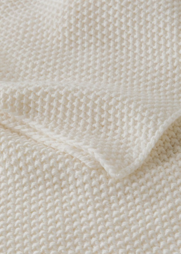 Throw blanket, knitted design, 51x70.8"