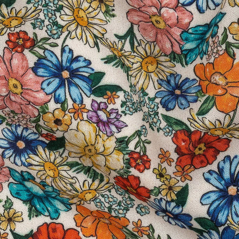 Fabric, viscose twill, blossoms, $16.99/yard