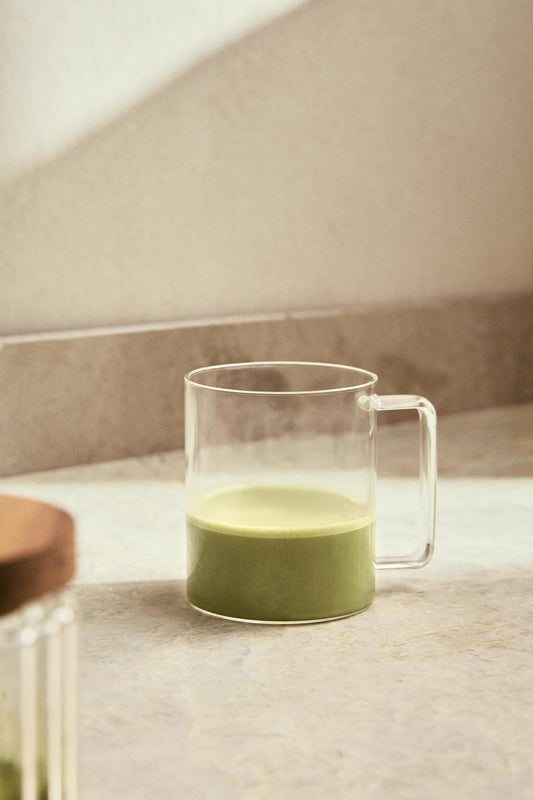 Drinkware, mug, borosilicate glass, 3.9"
