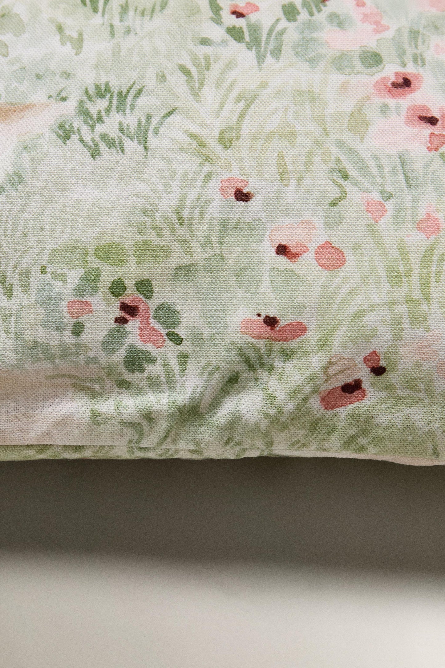 Throw pillow cover, watercolor floral print, 17.5x17.5"