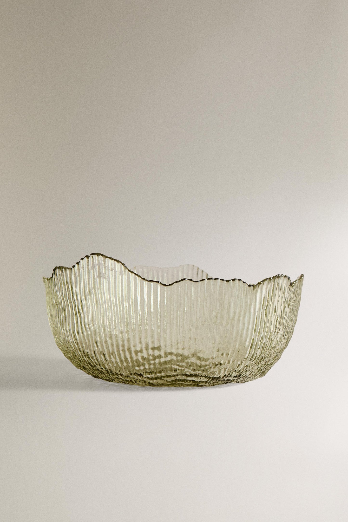 Serveware, bowl, glass, raised design, green, 8in