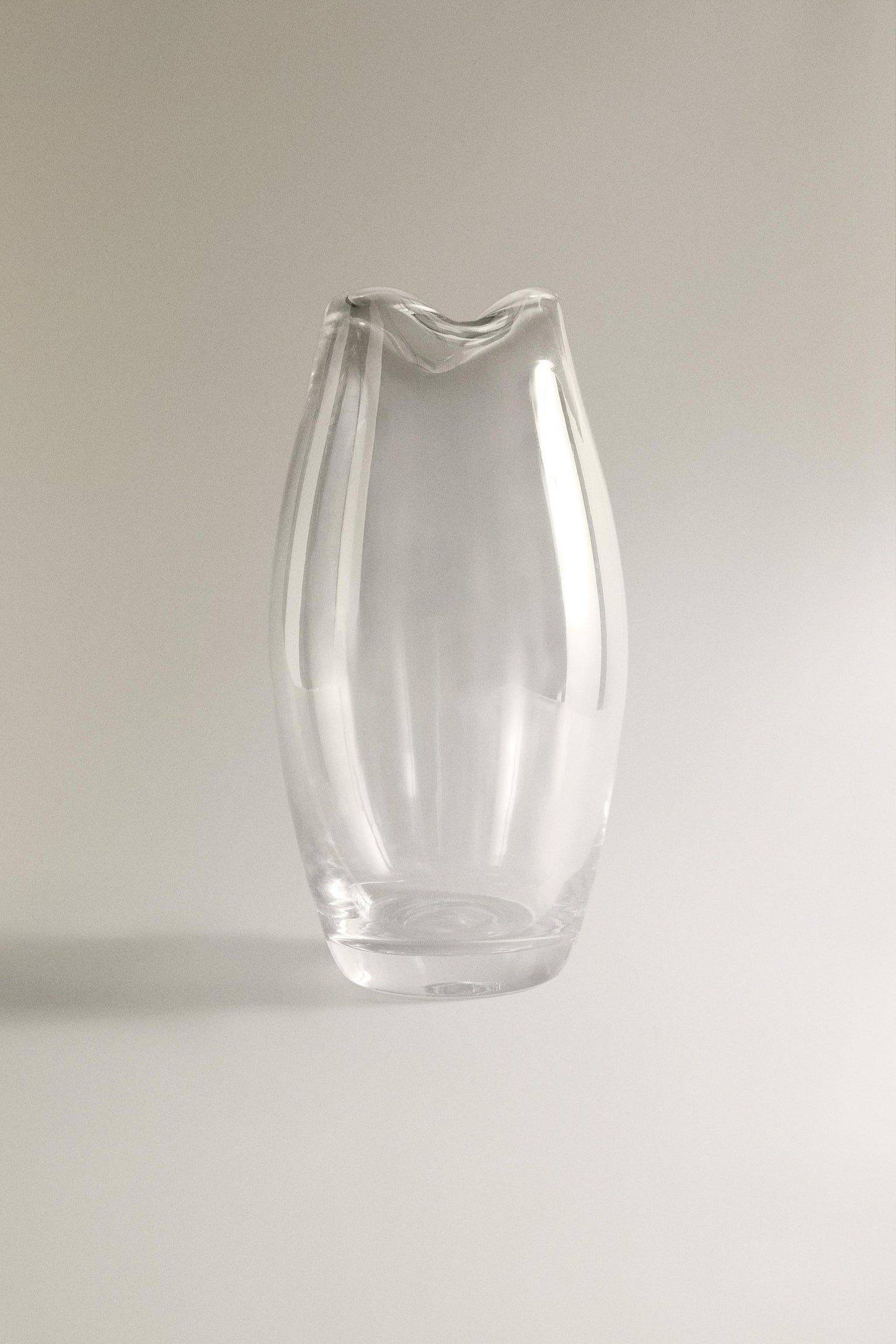 Vase, glass, irregular neck