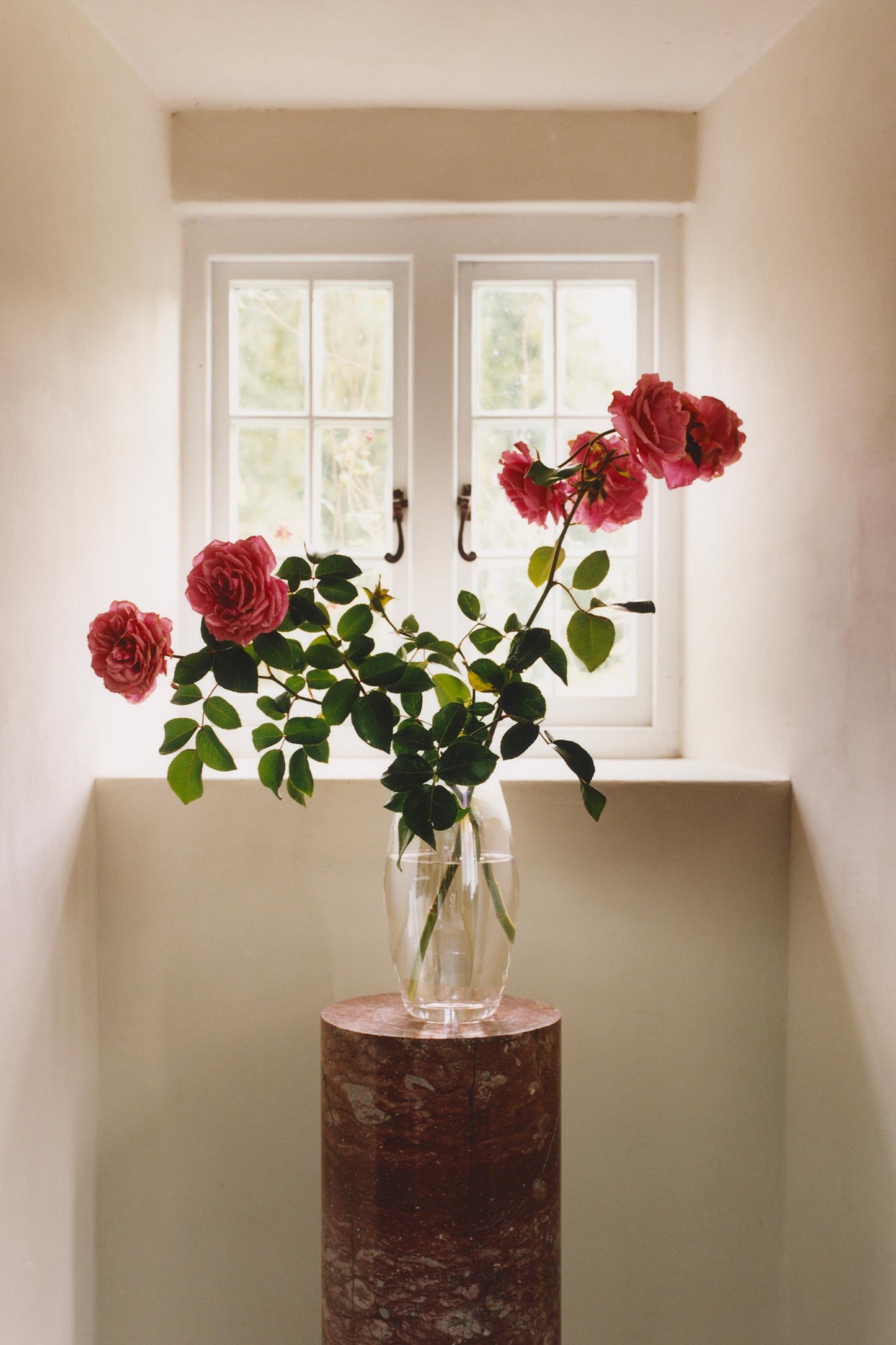 Vase, glass, irregular neck