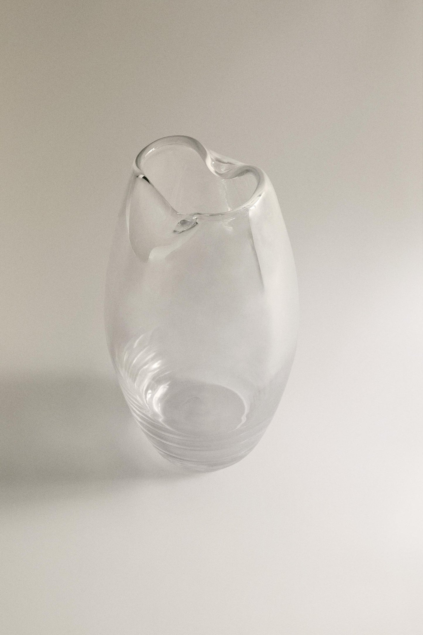 Vase, glass, irregular neck