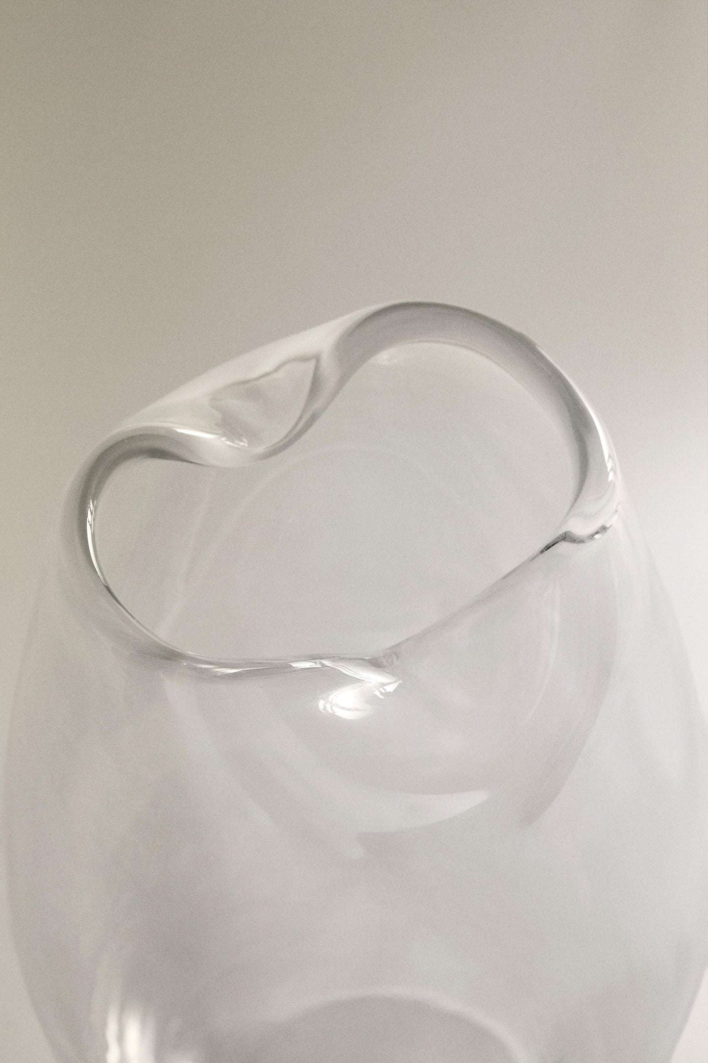 Vase, glass, irregular neck