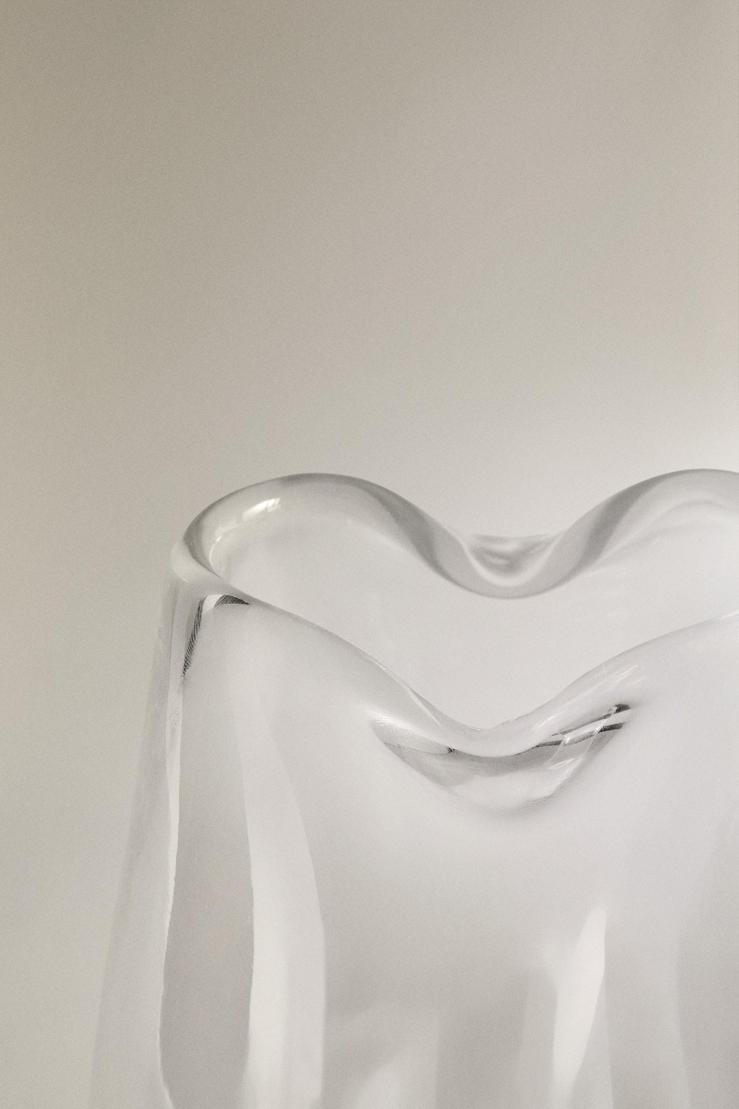 Vase, glass, irregular neck