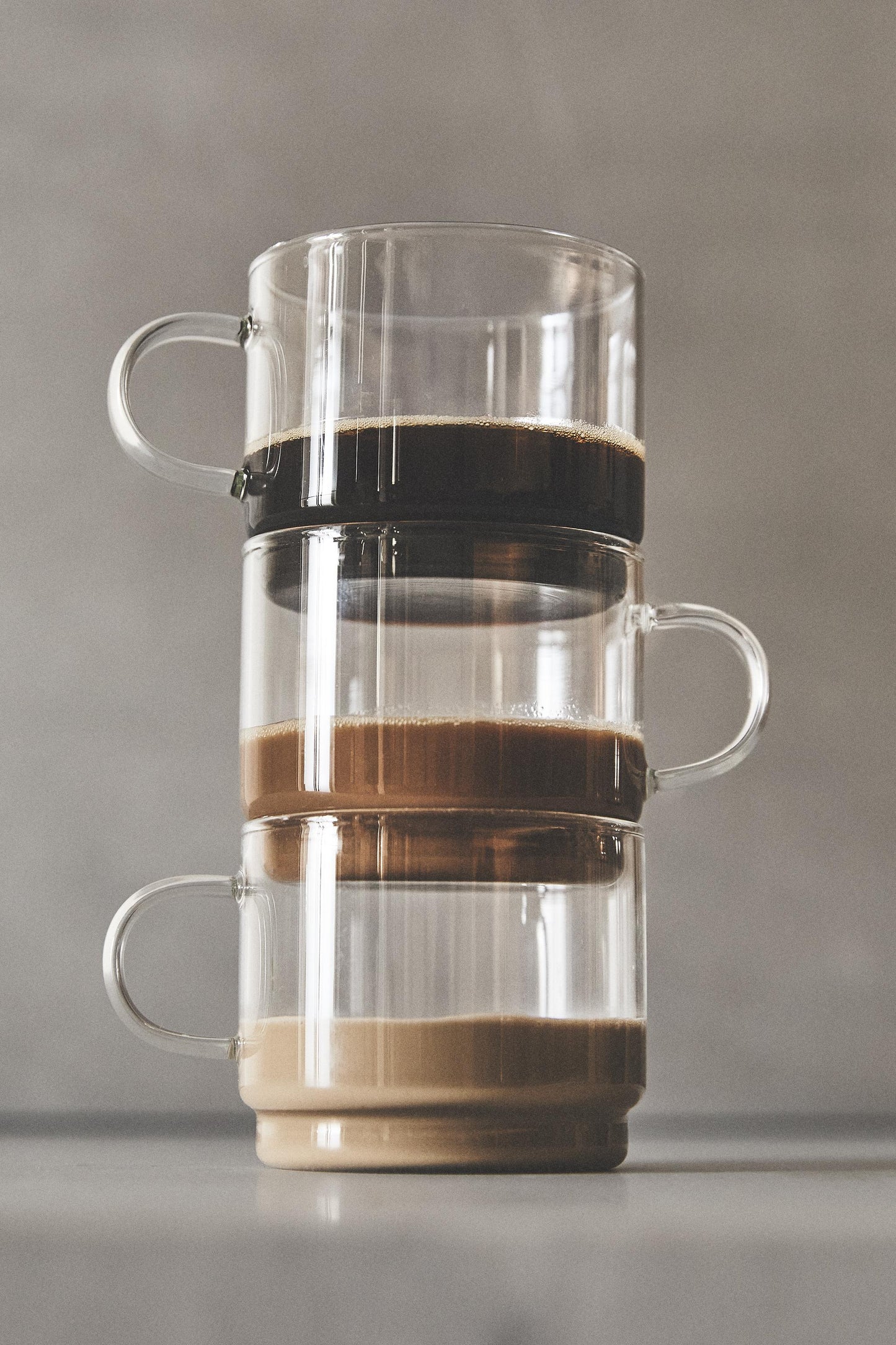 Drinkware, mug, borosilicate glass, with metal stand