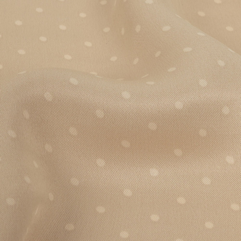 Fabric, viscose twill, pink tint polka dots, $22.99/yard