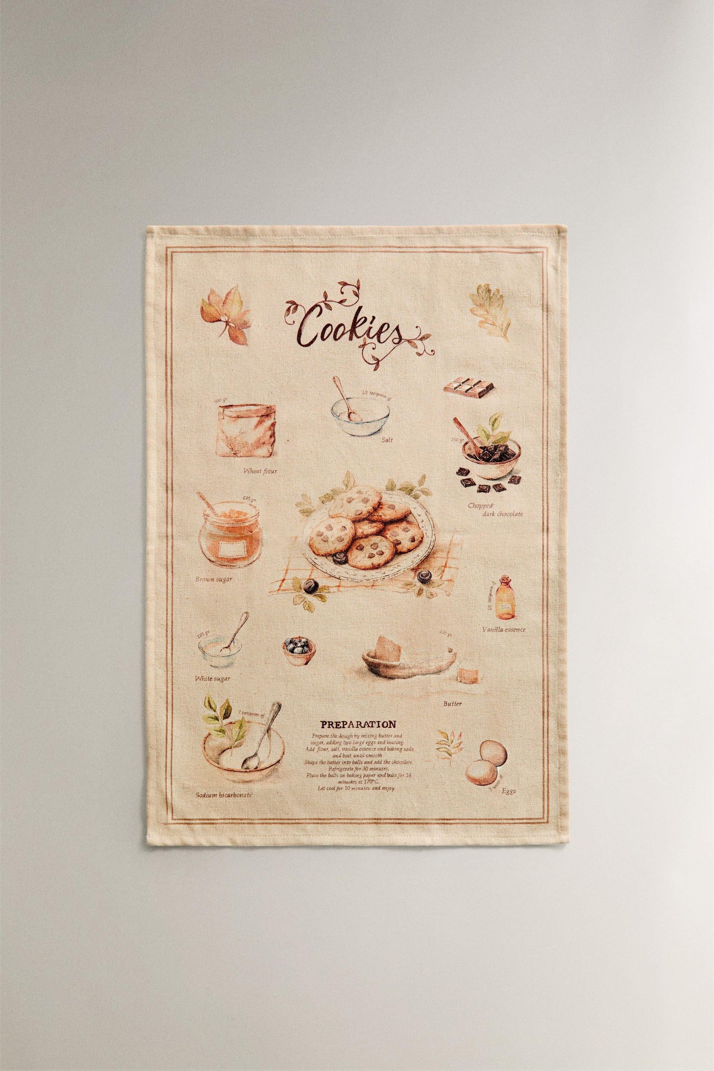 Towel, kitchen towel, set of 2, pies and cookies print