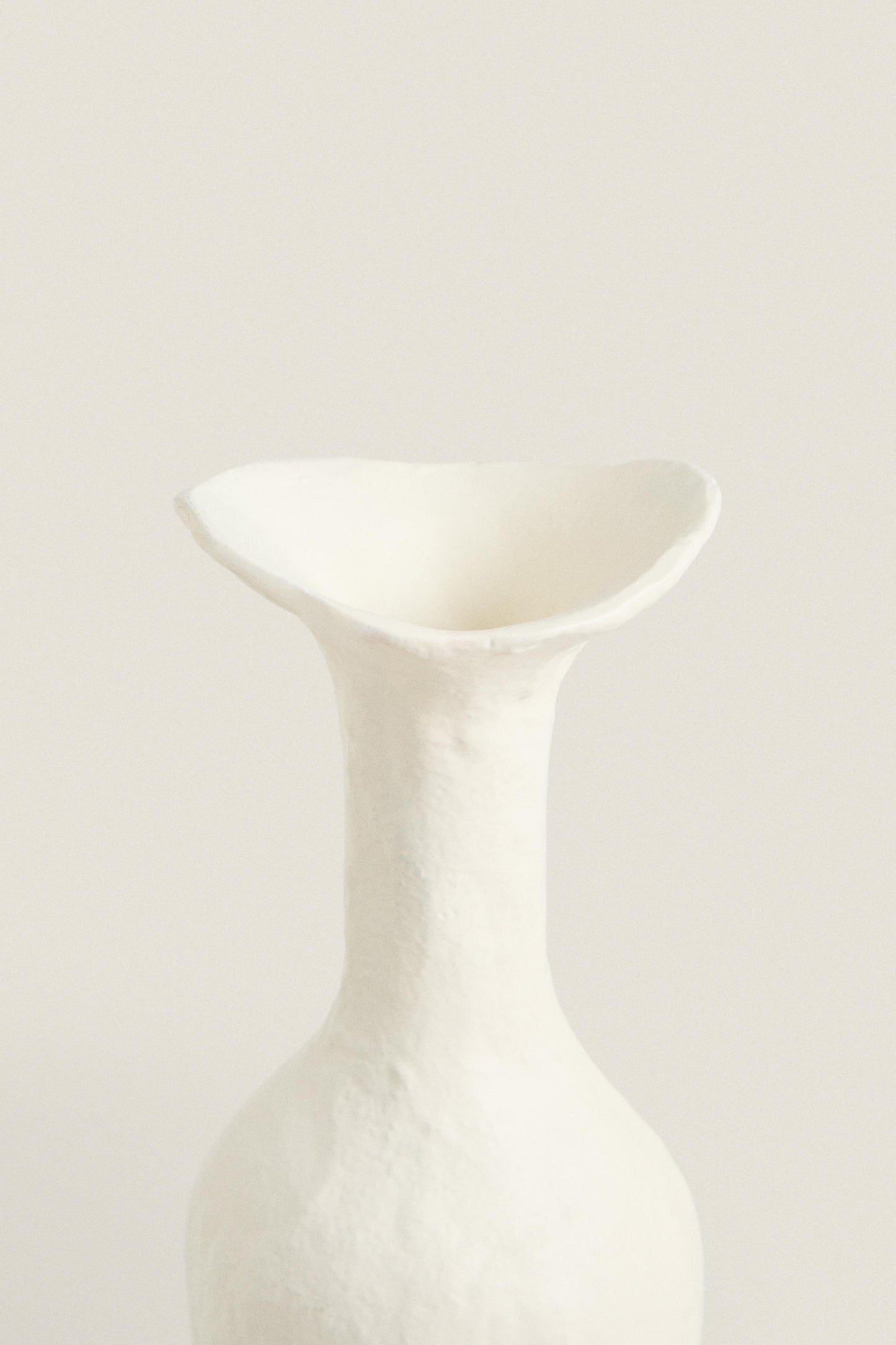 Vase, textured ceramic, long neck, 15.3 in