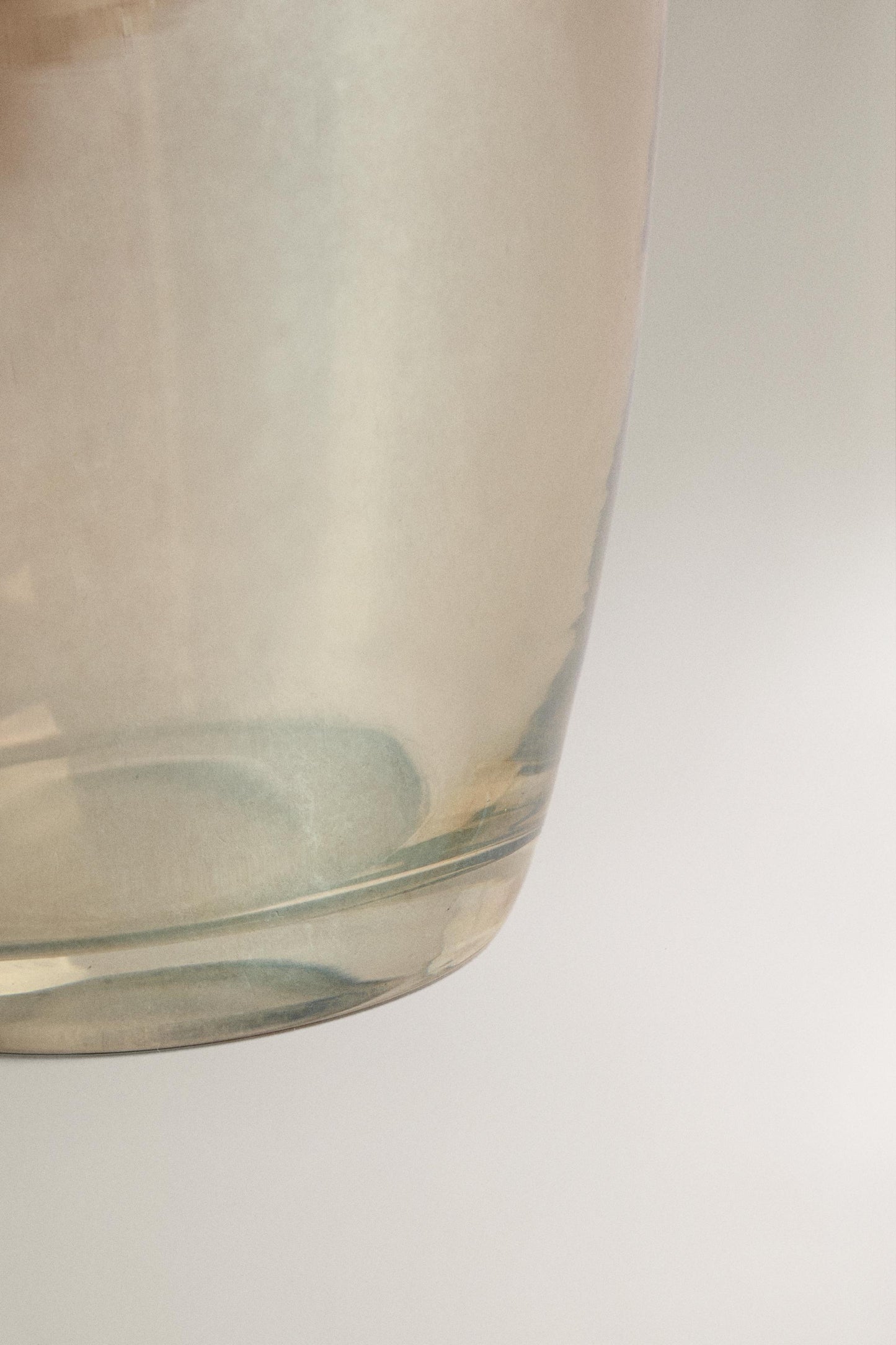 Vase, glass, irregular neck, brown