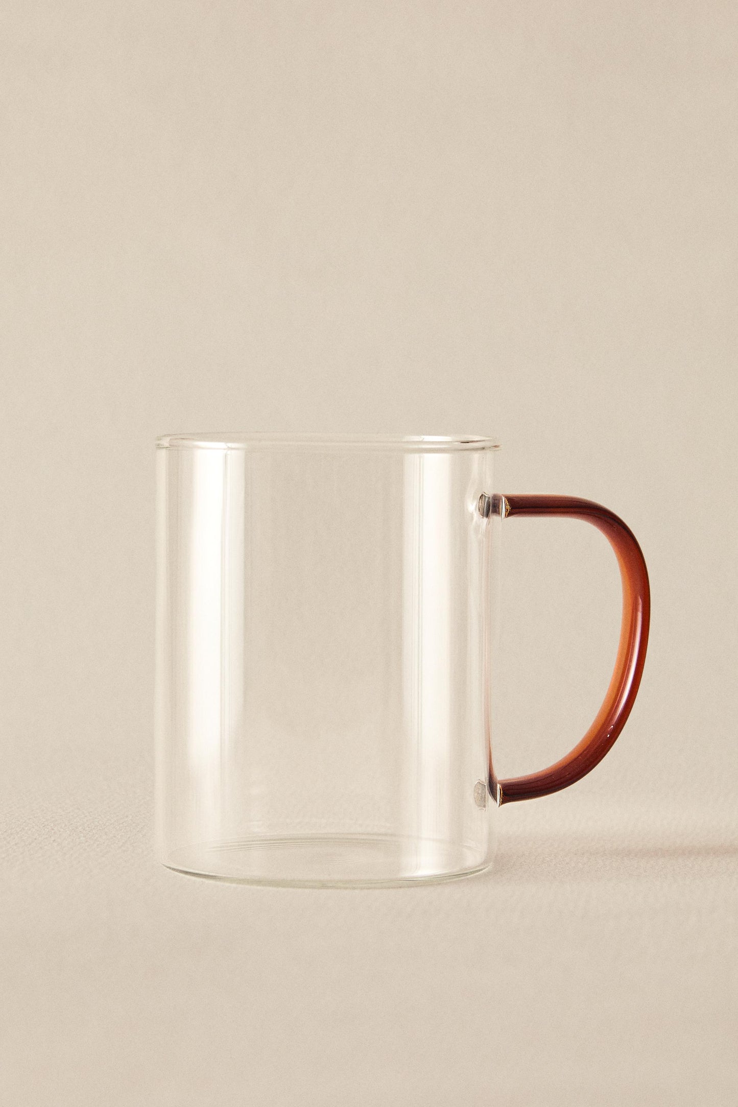Drinkware, mug, borosilicate glass, colored handle