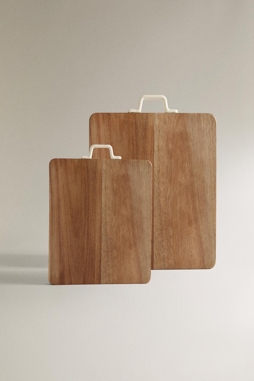 Cutting board, acacia wood, ceramic handle