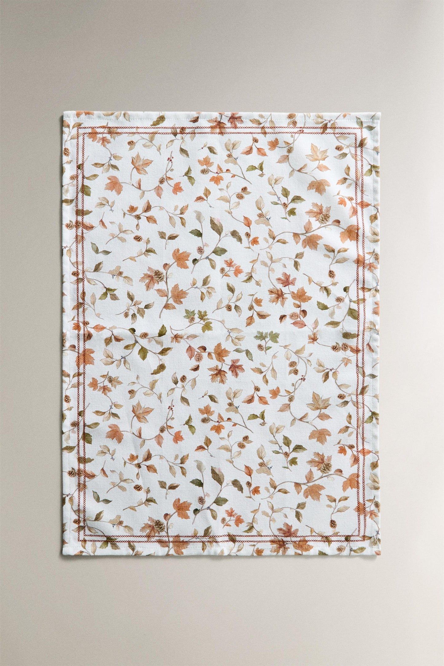 Towel, kitchen towel, set of 2, leaf print