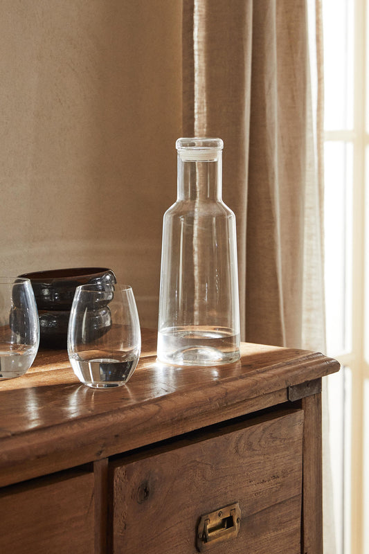 Drinkware, bottle with lid, borosilicate glass
