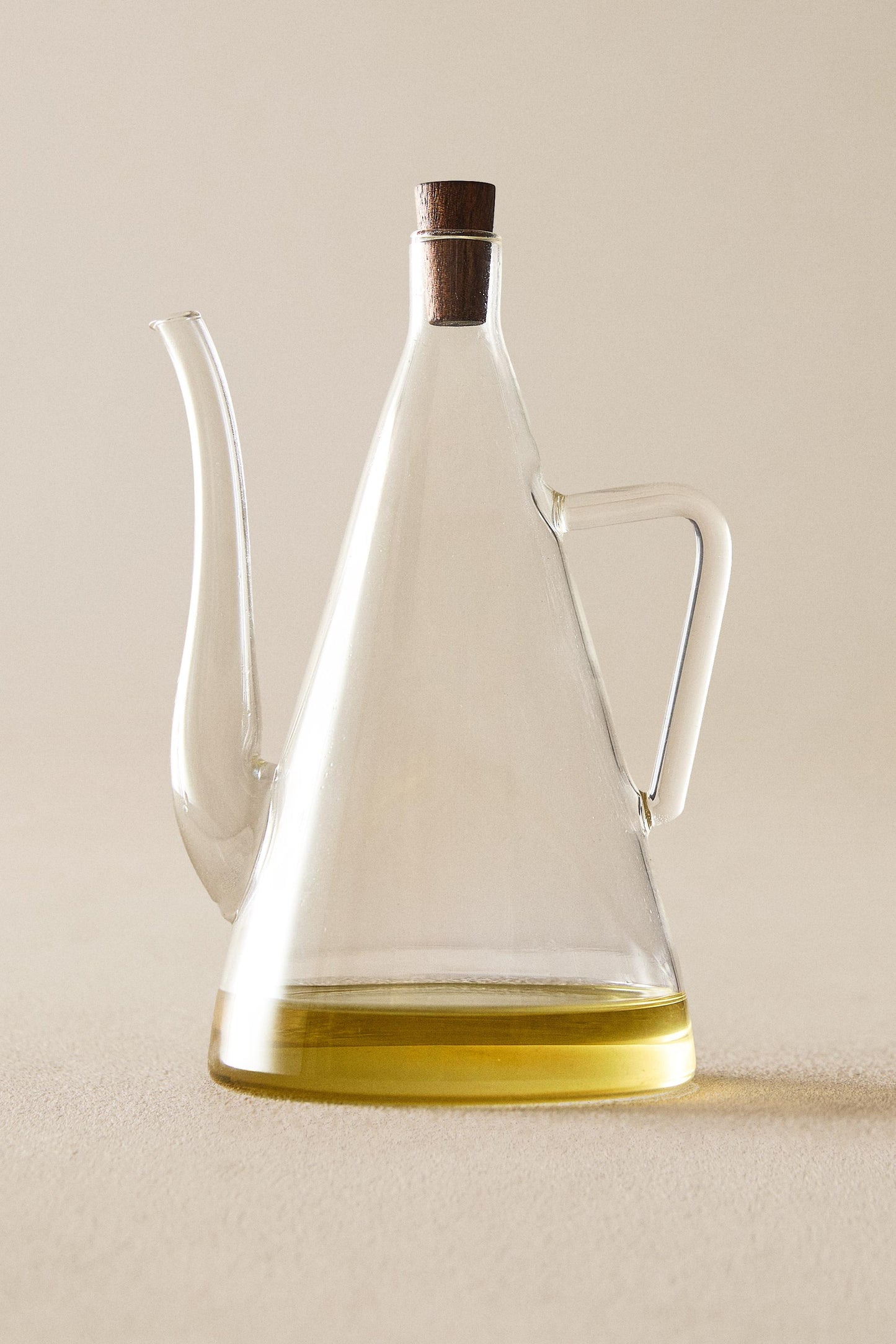 Cruet, borosilicate glass, side handle