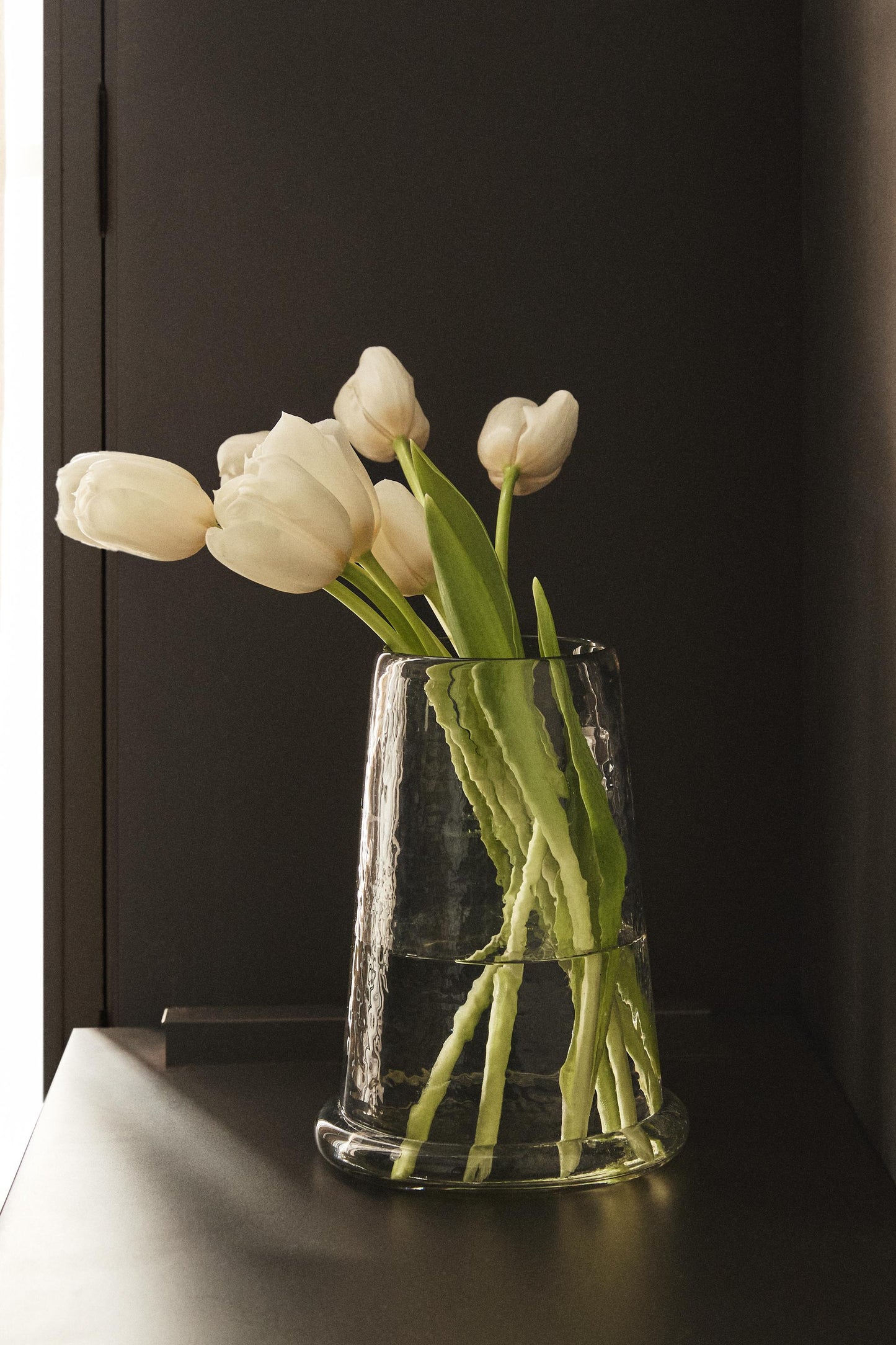 Vase, glass, conical shape