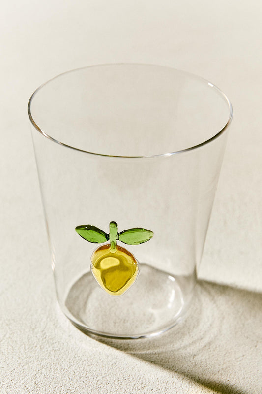 Drinkware, tumbler, glass, lemon