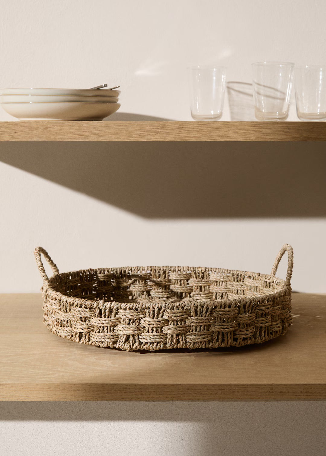 Decorative tray, oval shape, seagrass