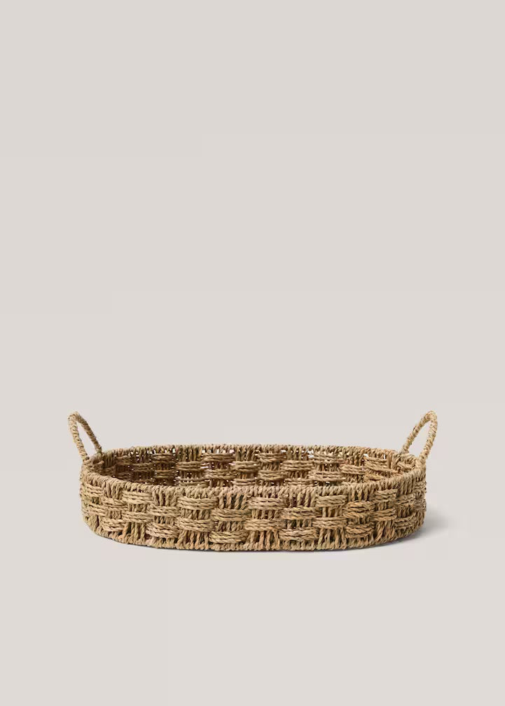 Decorative tray, oval shape, seagrass