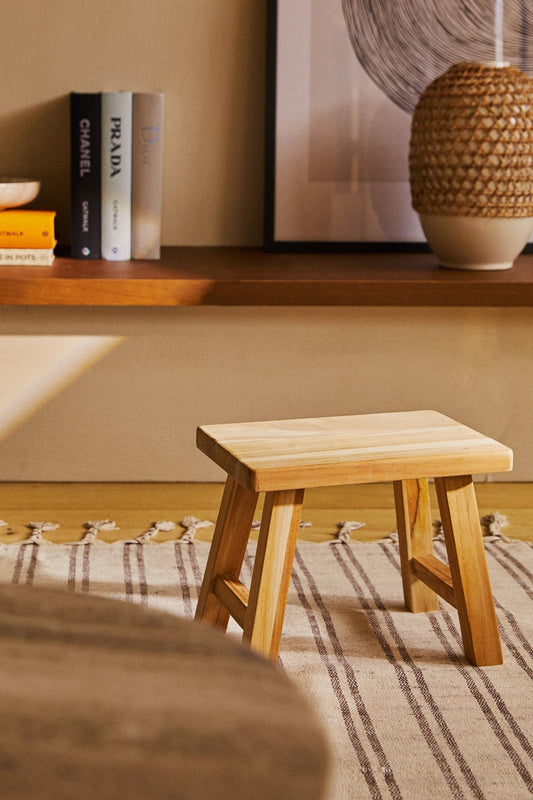 Stool, small wooden stool, light wood color