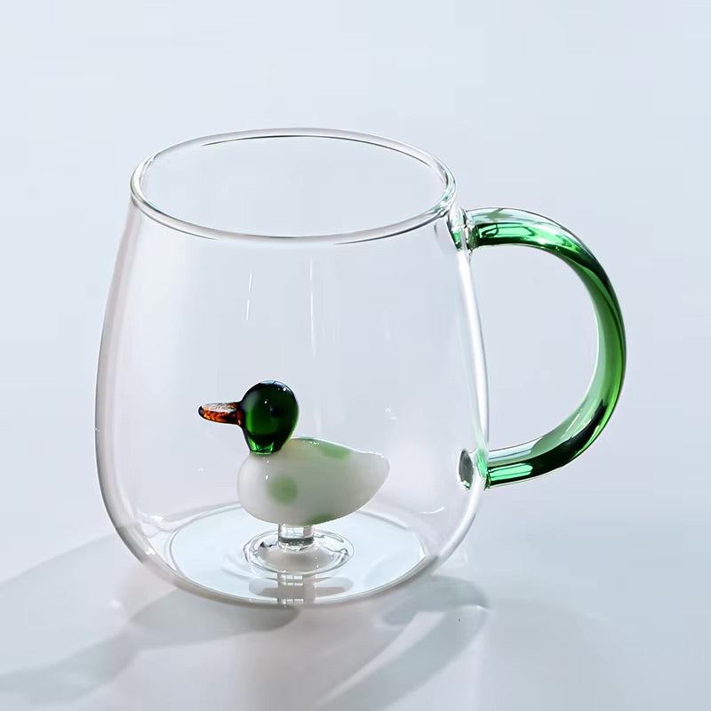 Glassware, mug, borosilicate glass, 3.5"