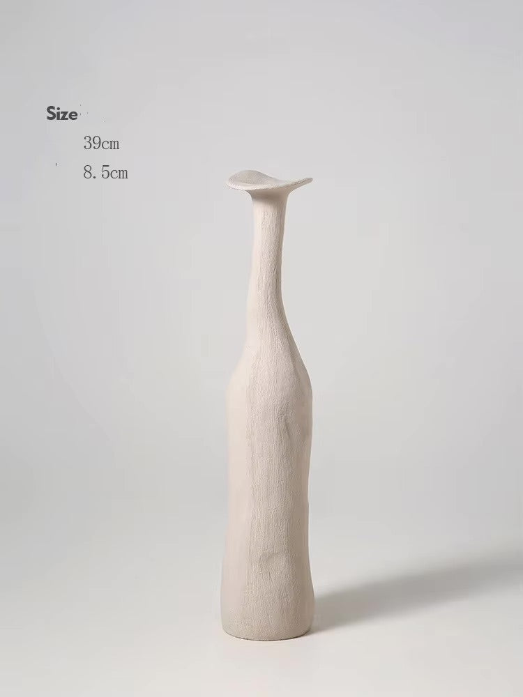 Vase, textured ceramic, long neck