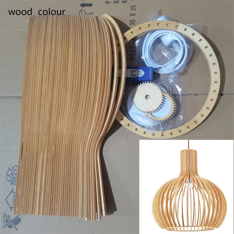 Pendant lamp, art wood, butternut squash pendant lamp shade, d.35/45/55, no bulb