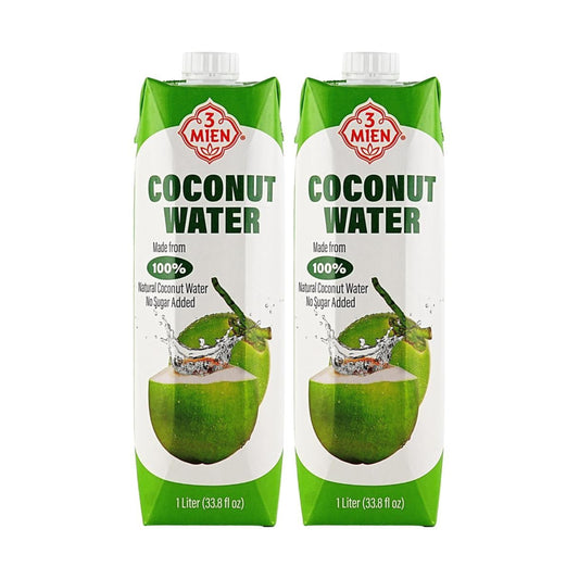 Coconut water, 3 Mien, natural coconut water 1000 ml, pack of 2