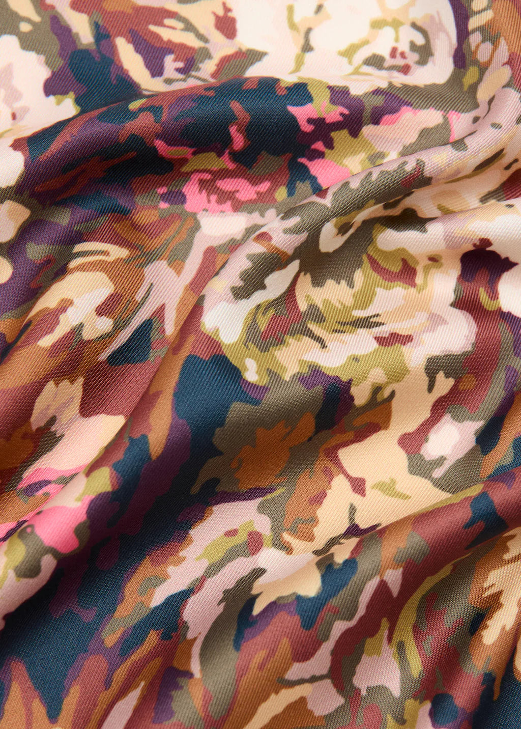 Scarf, satin effect, floral print, 27.56 in
