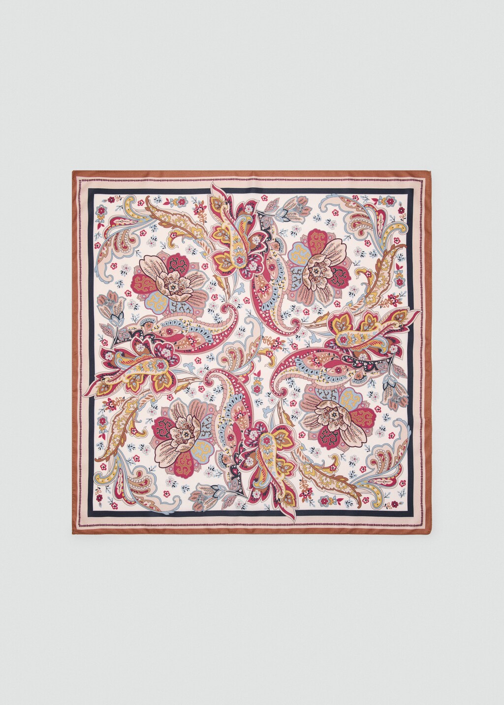 Scarf, satin effect, floral print, 27.56 in