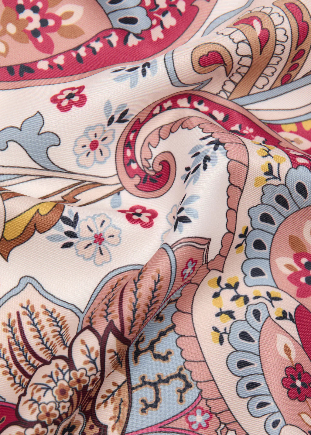 Scarf, satin effect, floral print, 27.56 in