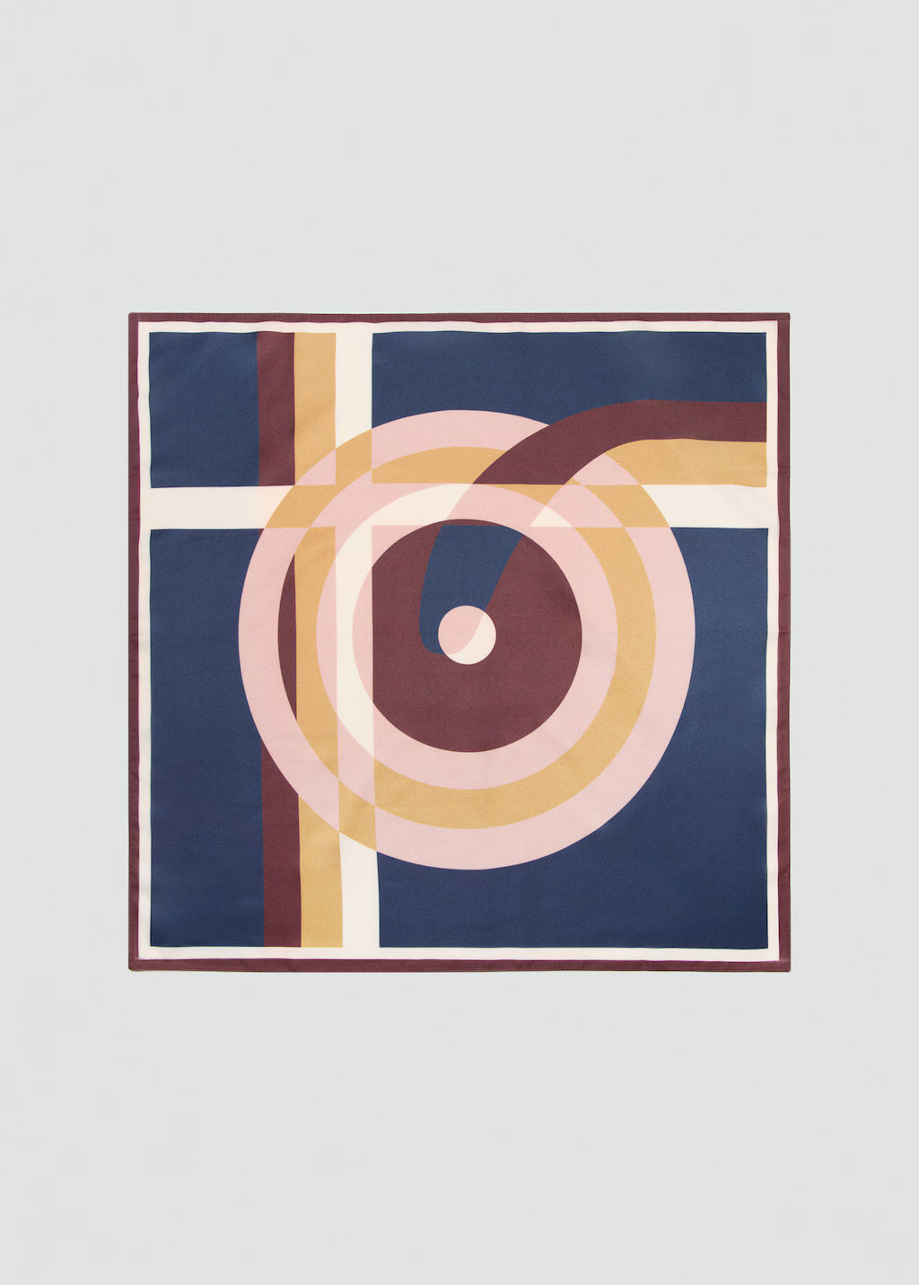 Scarf, satin effect, geometric print, 27.56 in