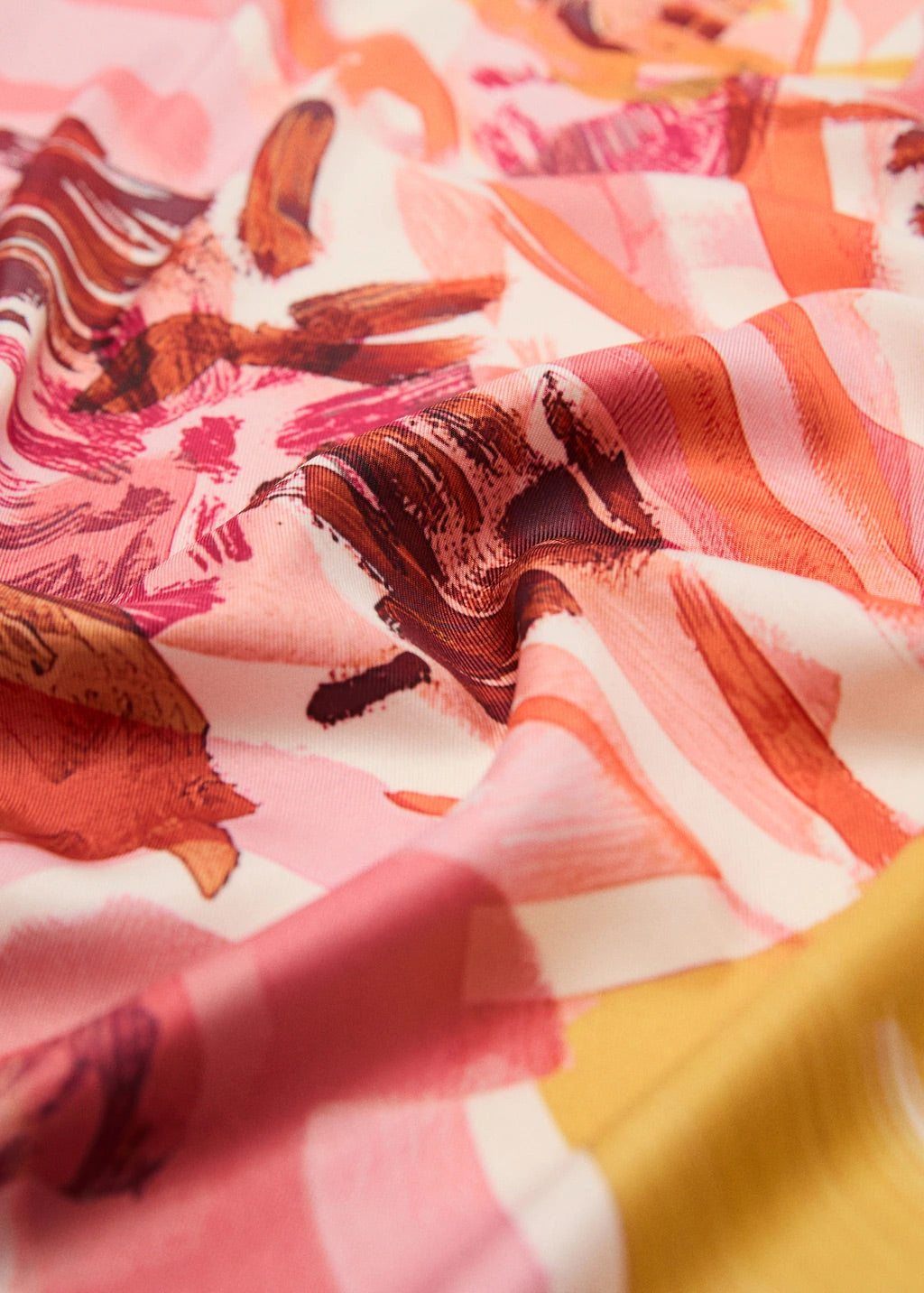 Scarf, satin effect, floral print, 27.56 in
