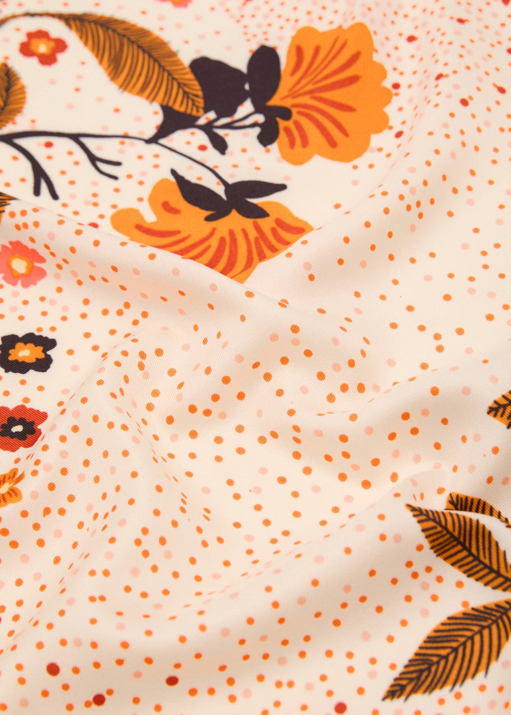 Scarf, satin effect, floral print, 27.56 in