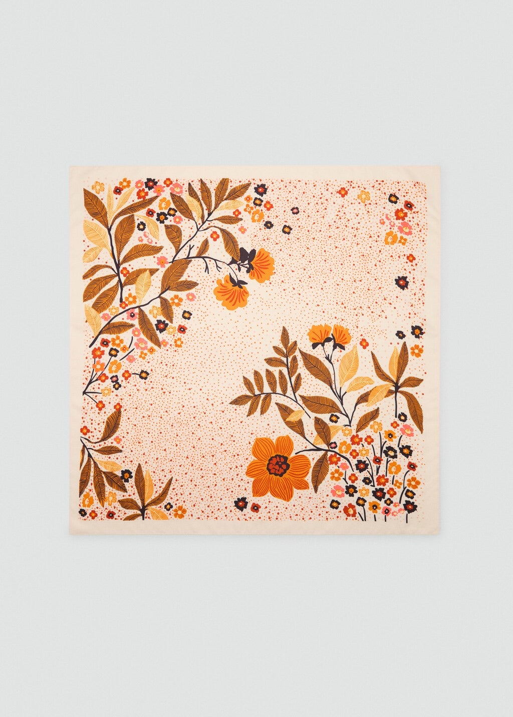 Scarf, satin effect, floral print, 27.56 in