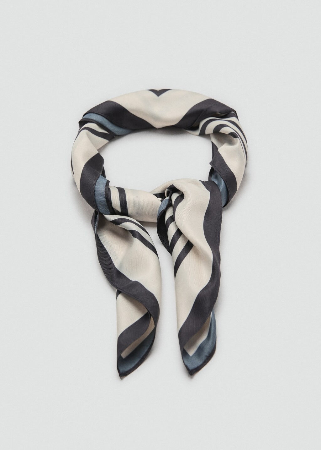Scarf, satin effect, striped print, 27.56 in