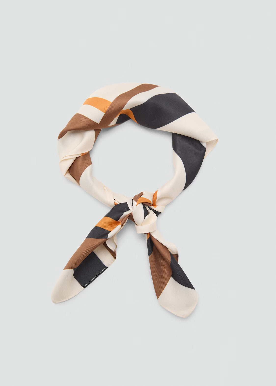 Scarf, satin effect, striped print, 27.56 in