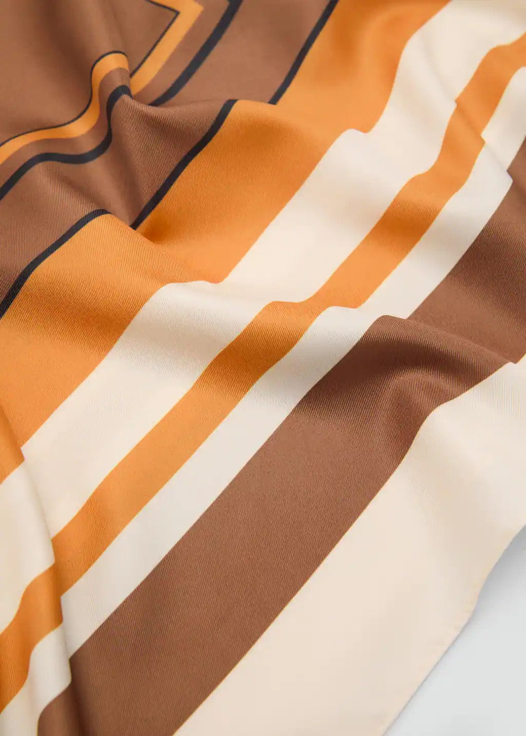 Scarf, satin effect, striped print, 27.56 in