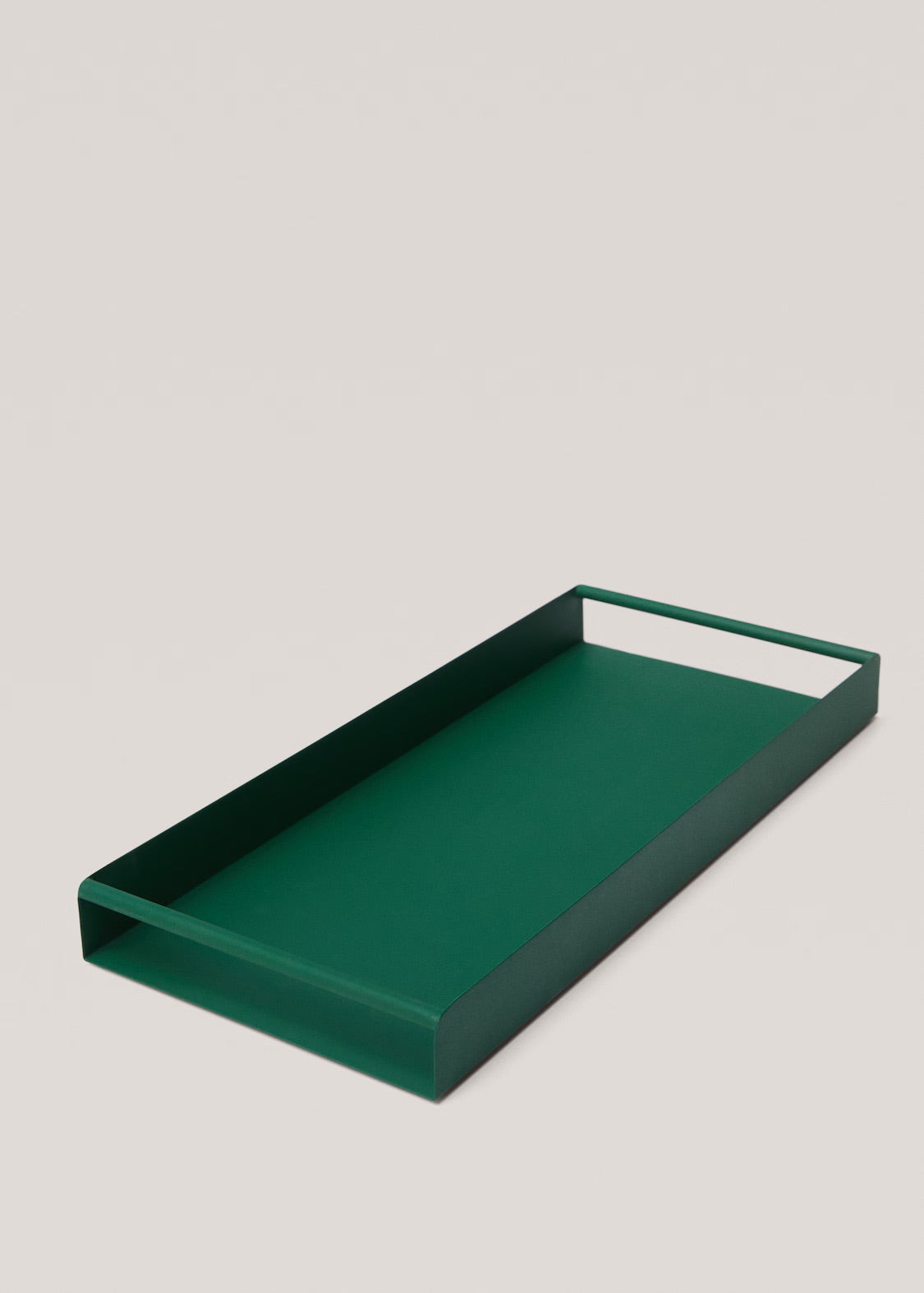 Serving tray, iron, rectangular, 18.1 x 7.9 in, green