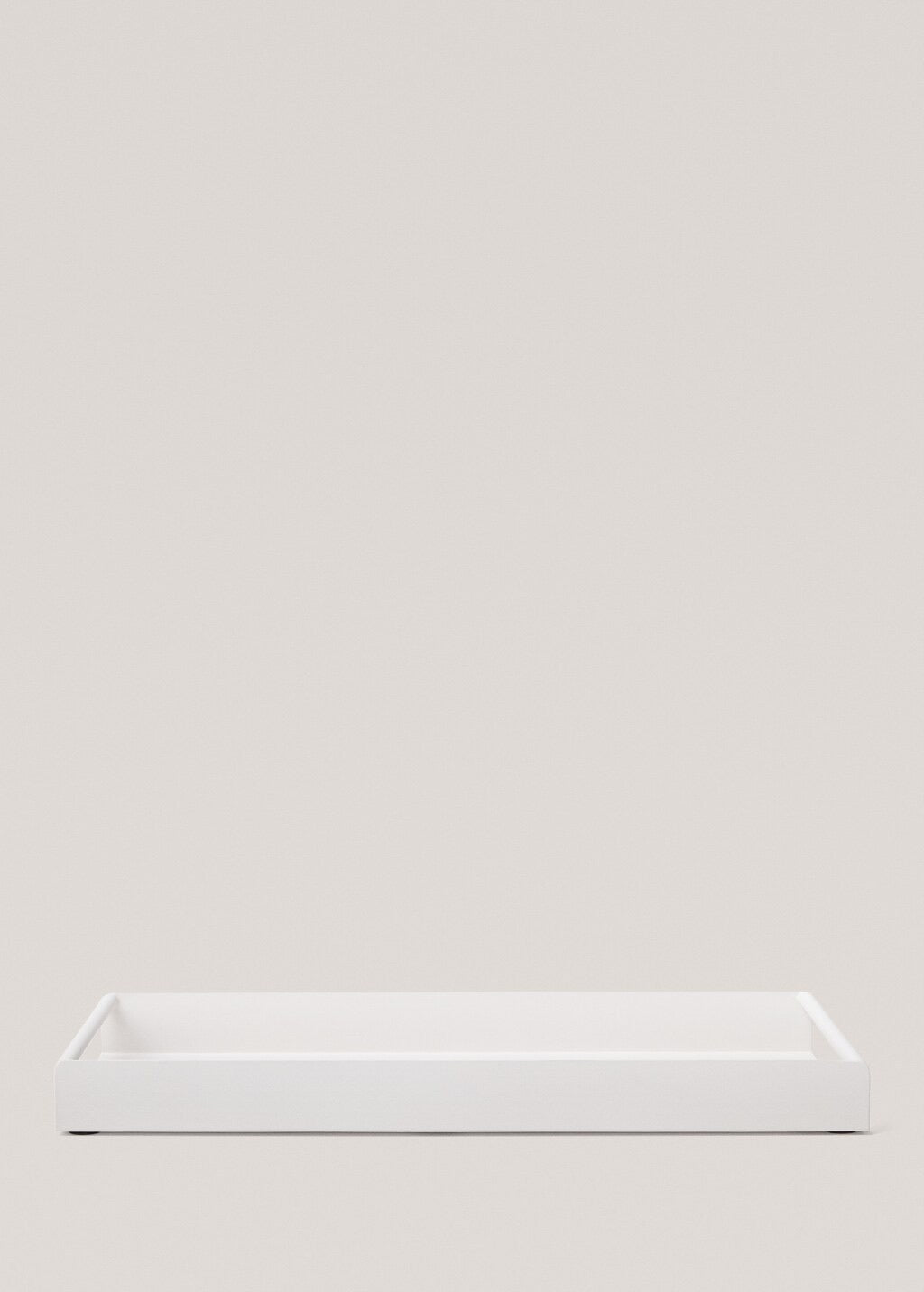 Serving tray, iron, rectangular, 18.1 x 7.9 in, white