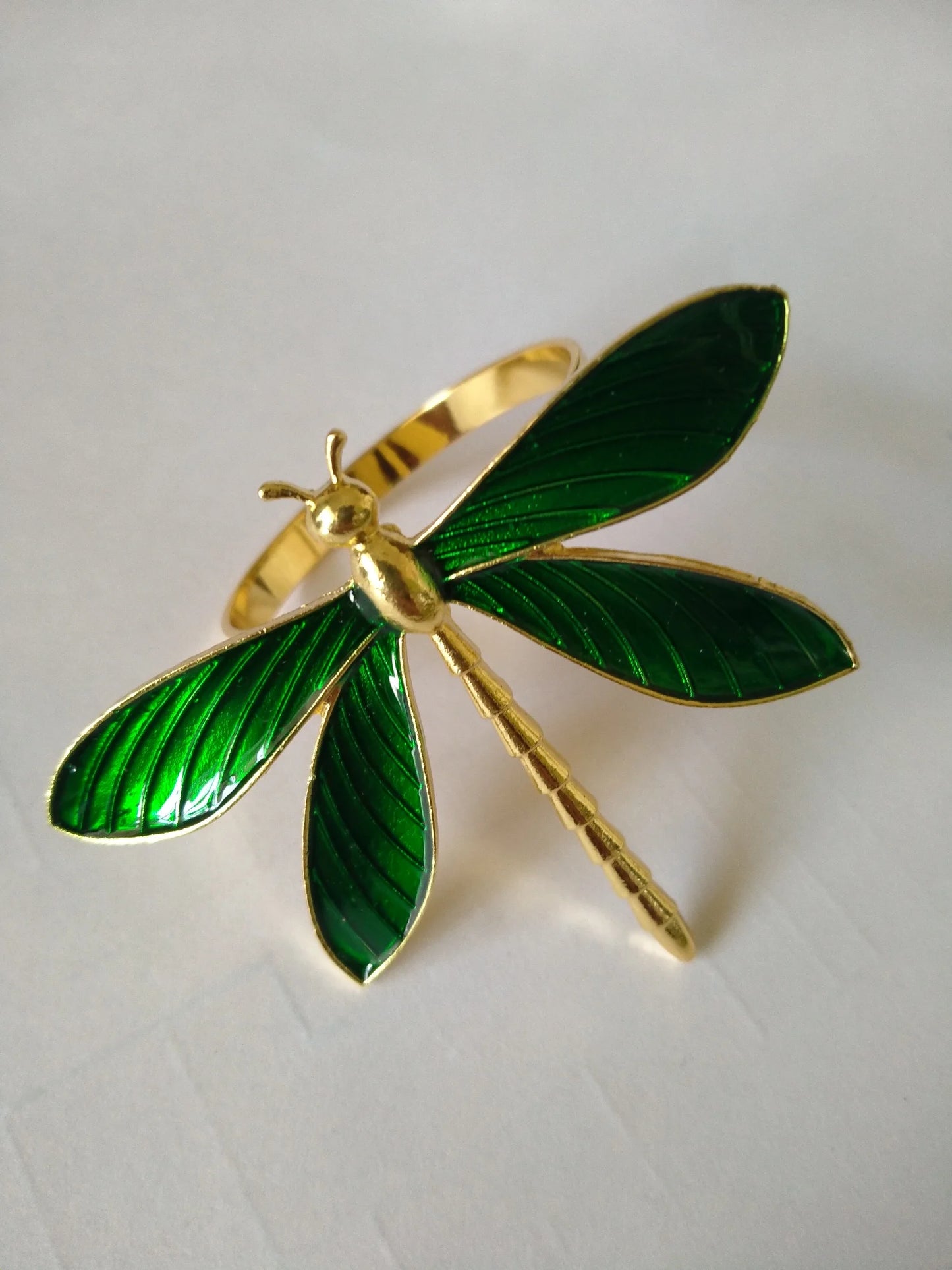 Napkin rings, metal, dragonfly, pack 2