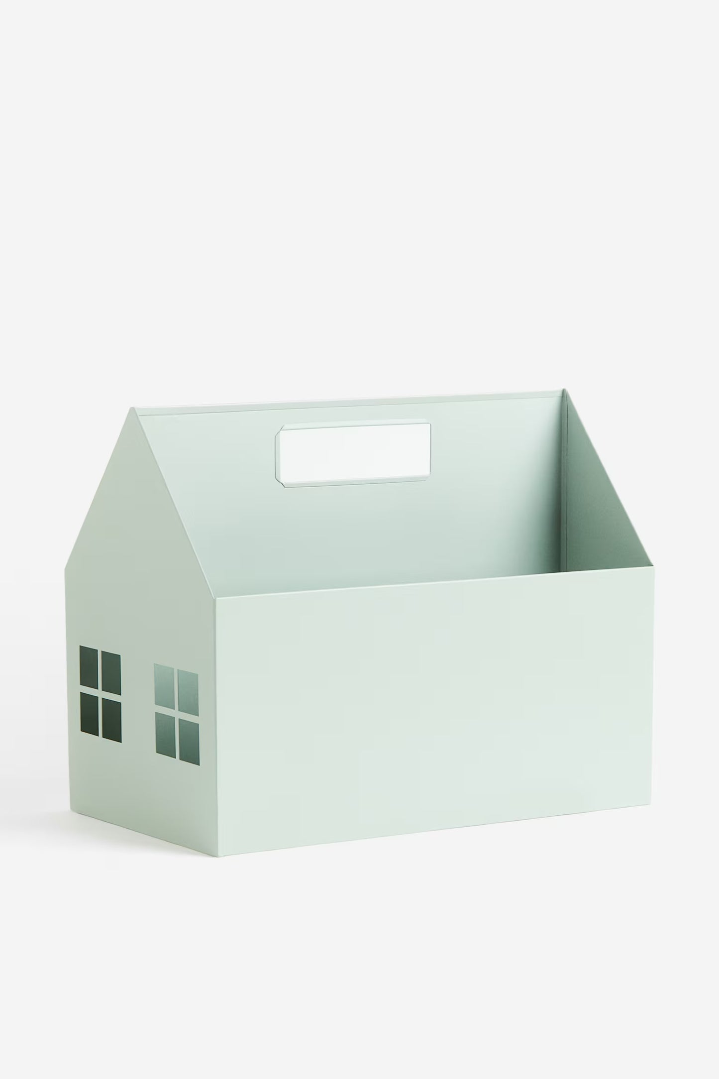 Storage, house-shaped book storage box, metal