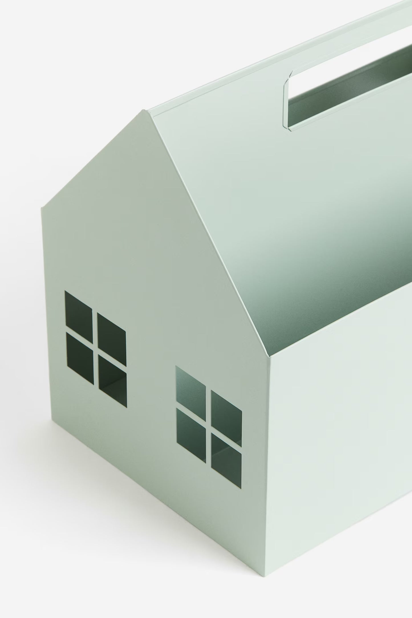 Storage, house-shaped book storage box, metal